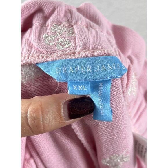 Draper James Bobbie Pull On +Sweatpants Jogger Pants Pink Embroidered Viola XXL - Picture 7 of 10